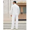 COOFANDY Men’s Sweatsuits 2 Piece Set Quarter Zip Pullover with Wide Leg Sweatpants Matching Tracksuit(White)