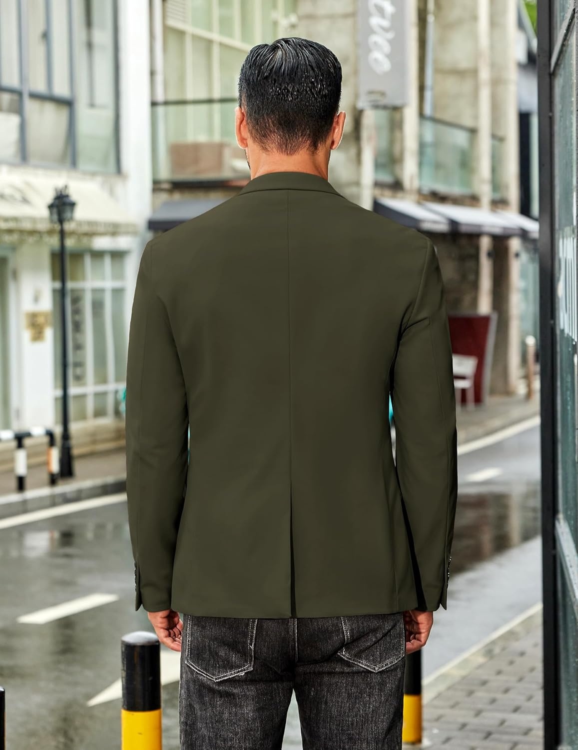 imageCOOFANDY Mens Sport Coat Casual Slim Fit Blazer Jacket Lightweight Two Button Suit JacketsArmy Green