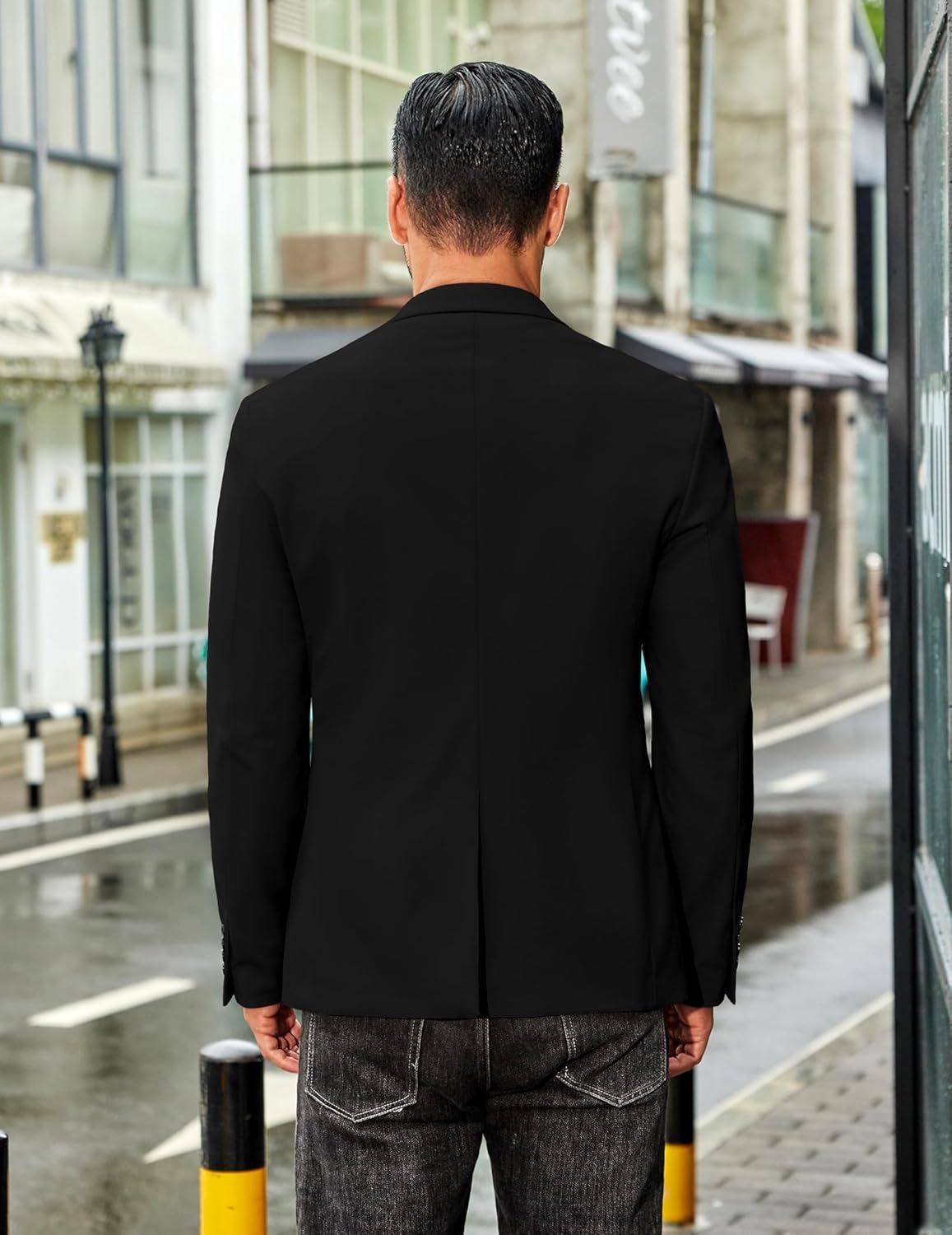 imageCOOFANDY Mens Sport Coat Casual Slim Fit Blazer Jacket Lightweight Two Button Suit JacketsBlack