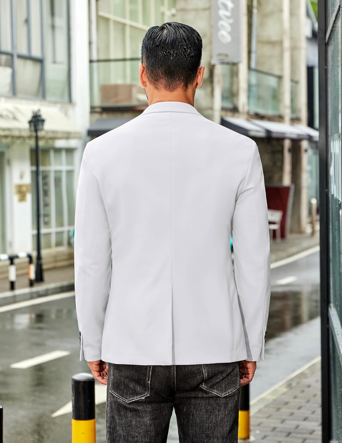 imageCOOFANDY Mens Sport Coat Casual Slim Fit Blazer Jacket Lightweight Two Button Suit JacketsWhite