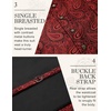 COOFANDY Men’s Suit Vest Paisley Floral Victorian Vests Gothic Steampunk Formal Waistcoat Tuxedo Vests with Notched Lapels(Red)