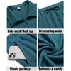 COOFANDY Men’s 2 Pieces Outfits Casual Quarter Zip Polo Shirt and Shorts Set Athletic Jogging Summer Tracksuit(Lake Blue)