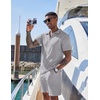 COOFANDY Men’s 2 Pieces Outfits Casual Quarter Zip Polo Shirt and Shorts Set Athletic Jogging Summer Tracksuit(Light Heather Grey)