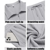 COOFANDY Men’s 2 Pieces Outfits Casual Quarter Zip Polo Shirt and Shorts Set Athletic Jogging Summer Tracksuit(Light Heather Grey)