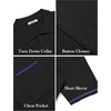 COOFANDY Men’s Knit Button Down Shirt 2025 Vintage Short Sleeve Polo Shirt Casual Beach Tops(Black)