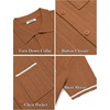 COOFANDY Men’s Knit Button Down Shirt 2025 Vintage Short Sleeve Polo Shirt Casual Beach Tops(Brown)