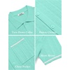 COOFANDY Men’s Knit Button Down Shirt 2025 Vintage Short Sleeve Polo Shirt Casual Beach Tops(Ceramic Green)