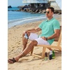 COOFANDY Men’s Knit Button Down Shirt 2025 Vintage Short Sleeve Polo Shirt Casual Beach Tops(Ceramic Green)