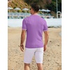 COOFANDY Men’s Knit Button Down Shirt 2025 Vintage Short Sleeve Polo Shirt Casual Beach Tops(Dark Purple)