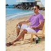 COOFANDY Men’s Knit Button Down Shirt 2025 Vintage Short Sleeve Polo Shirt Casual Beach Tops(Dark Purple)