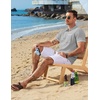 COOFANDY Men’s Knit Button Down Shirt 2025 Vintage Short Sleeve Polo Shirt Casual Beach Tops(Light Gray)