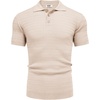 COOFANDY Mens Knit Polo Shirt Short Sleeve Vintage Textured Casual Golf Shirts Summer Beach Top(Beige)