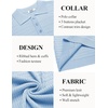 COOFANDY Mens Knit Polo Shirt Short Sleeve Vintage Textured Casual Golf Shirts Summer Beach Top(Light Blue)
