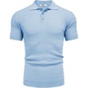 COOFANDY Mens Knit Polo Shirt Short Sleeve Vintage Textured Casual Golf Shirts Summer Beach Top(Light Blue)