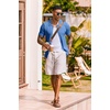 COOFANDY Men’s Knit Shirt Short Sleeve Button Down Shirts Vintage Casual Summer Beach Shirts(Blue)