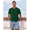 COOFANDY Men’s Knit Shirt Short Sleeve Button Down Shirts Vintage Casual Summer Beach Shirts(Green)