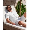 COOFANDY Men’s Knit Shirt Short Sleeve Button Down Shirts Vintage Casual Summer Beach Shirts(White)