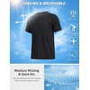 COOFANDY Mens Swim Shirt UPF 50+ Sun Protection Rash Guard Short Sleeve Athletic Quick Dry Beach Fishing T Shirts(Black)