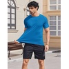 COOFANDY Mens Swim Shirt UPF 50+ Sun Protection Rash Guard Short Sleeve Athletic Quick Dry Beach Fishing T Shirts(Blue)