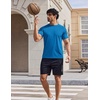 COOFANDY Mens Swim Shirt UPF 50+ Sun Protection Rash Guard Short Sleeve Athletic Quick Dry Beach Fishing T Shirts(Blue)
