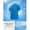 COOFANDY Mens Swim Shirt UPF 50+ Sun Protection Rash Guard Short Sleeve Athletic Quick Dry Beach Fishing T Shirts(Blue)