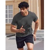 COOFANDY Mens Swim Shirt UPF 50+ Sun Protection Rash Guard Short Sleeve Athletic Quick Dry Beach Fishing T Shirts(Dark Gray)