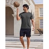 COOFANDY Mens Swim Shirt UPF 50+ Sun Protection Rash Guard Short Sleeve Athletic Quick Dry Beach Fishing T Shirts(Dark Gray)