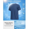 COOFANDY Mens Swim Shirt UPF 50+ Sun Protection Rash Guard Short Sleeve Athletic Quick Dry Beach Fishing T Shirts(Denim Blue)