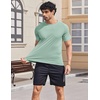 COOFANDY Mens Swim Shirt UPF 50+ Sun Protection Rash Guard Short Sleeve Athletic Quick Dry Beach Fishing T Shirts(Ice Green)