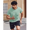 COOFANDY Mens Swim Shirt UPF 50+ Sun Protection Rash Guard Short Sleeve Athletic Quick Dry Beach Fishing T Shirts(Ice Green)