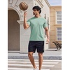 COOFANDY Mens Swim Shirt UPF 50+ Sun Protection Rash Guard Short Sleeve Athletic Quick Dry Beach Fishing T Shirts(Ice Green)