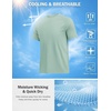 COOFANDY Mens Swim Shirt UPF 50+ Sun Protection Rash Guard Short Sleeve Athletic Quick Dry Beach Fishing T Shirts(Ice Green)