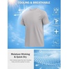COOFANDY Mens Swim Shirt UPF 50+ Sun Protection Rash Guard Short Sleeve Athletic Quick Dry Beach Fishing T Shirts(Light Gray)
