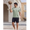 COOFANDY Mens Swim Shirt UPF 50+ Sun Protection Rash Guard Short Sleeve Athletic Quick Dry Beach Fishing T Shirts(Light Green)