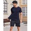 COOFANDY Mens Swim Shirt UPF 50+ Sun Protection Rash Guard Short Sleeve Athletic Quick Dry Beach Fishing T Shirts(Navy Blue)