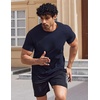 COOFANDY Mens Swim Shirt UPF 50+ Sun Protection Rash Guard Short Sleeve Athletic Quick Dry Beach Fishing T Shirts(Navy Blue)