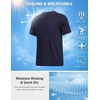 COOFANDY Mens Swim Shirt UPF 50+ Sun Protection Rash Guard Short Sleeve Athletic Quick Dry Beach Fishing T Shirts(Navy Blue)
