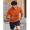COOFANDY Mens Swim Shirt UPF 50+ Sun Protection Rash Guard Short Sleeve Athletic Quick Dry Beach Fishing T Shirts(Orange)