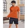 COOFANDY Mens Swim Shirt UPF 50+ Sun Protection Rash Guard Short Sleeve Athletic Quick Dry Beach Fishing T Shirts(Orange)