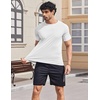 COOFANDY Mens Swim Shirt UPF 50+ Sun Protection Rash Guard Short Sleeve Athletic Quick Dry Beach Fishing T Shirts(White)