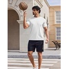 COOFANDY Mens Swim Shirt UPF 50+ Sun Protection Rash Guard Short Sleeve Athletic Quick Dry Beach Fishing T Shirts(White)
