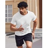 COOFANDY Mens Swim Shirt UPF 50+ Sun Protection Rash Guard Short Sleeve Athletic Quick Dry Beach Fishing T Shirts(White)