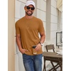 COOFANDY Men’s T Shirt Short Sleeve Cotton Blend T-Shirts Crew Neck Casual Summer Basic Tee Shirts(Light Brown)
