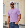 COOFANDY Men’s T Shirt Short Sleeve Cotton Blend T-Shirts Crew Neck Casual Summer Basic Tee Shirts(Light Purple)
