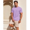COOFANDY Men’s T Shirt Short Sleeve Cotton Blend T-Shirts Crew Neck Casual Summer Basic Tee Shirts(Light Purple)