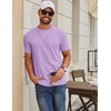COOFANDY Men’s T Shirt Short Sleeve Cotton Blend T-Shirts Crew Neck Casual Summer Basic Tee Shirts(Light Purple)