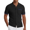 COOFANDY Men’s Knit Button Down Shirt 2025 Vintage Short Sleeve Polo Shirt Casual Beach Tops(Black)