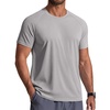 COOFANDY Mens Swim Shirt UPF 50+ Sun Protection Rash Guard Short Sleeve Athletic Quick Dry Beach Fishing T Shirts(Light Gray)