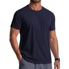 COOFANDY Mens Swim Shirt UPF 50+ Sun Protection Rash Guard Short Sleeve Athletic Quick Dry Beach Fishing T Shirts(Navy Blue)