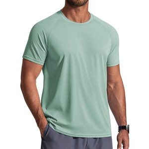 COOFANDY Mens Swim Shirt UPF 50+ Sun Protection Rash Guard Short Sleeve Athletic Quick Dry Beach Fishing T Shirts(Ice Green)